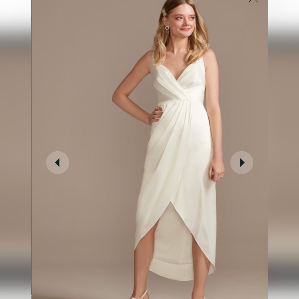 EUC Hand-pleated spaghetti strap charmeuse slip dress, size 6, worn once